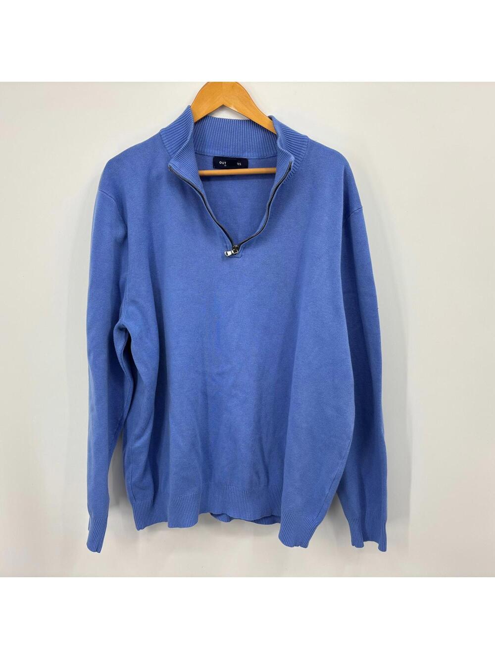 Lands' End OUTFITTERS Men's 1/4 Zip Pullover Sweater Blue Size XXL 2XL